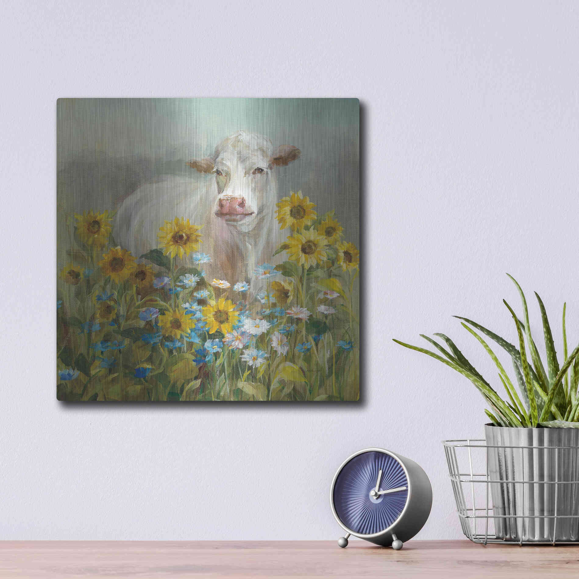 Luxe Metal Art 'Farm and Field I v2 Crop' by Danhui Nai, Metal Wall Art,12x12