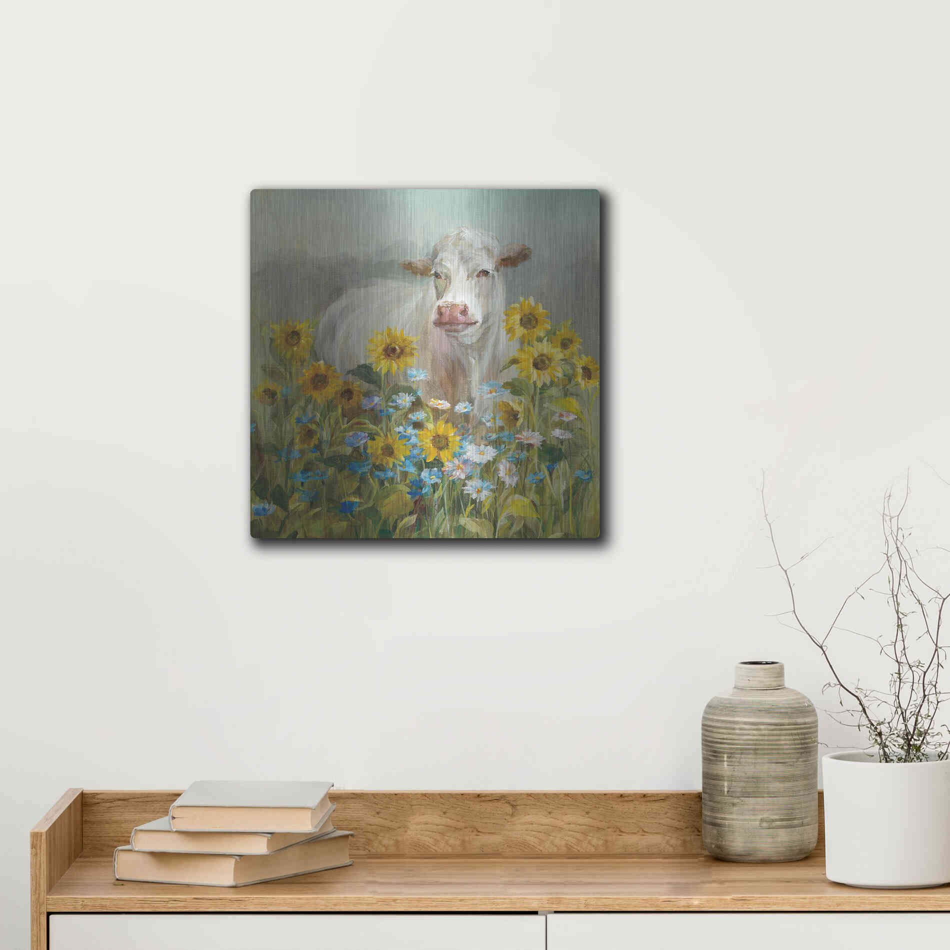 Luxe Metal Art 'Farm and Field I v2 Crop' by Danhui Nai, Metal Wall Art,12x12