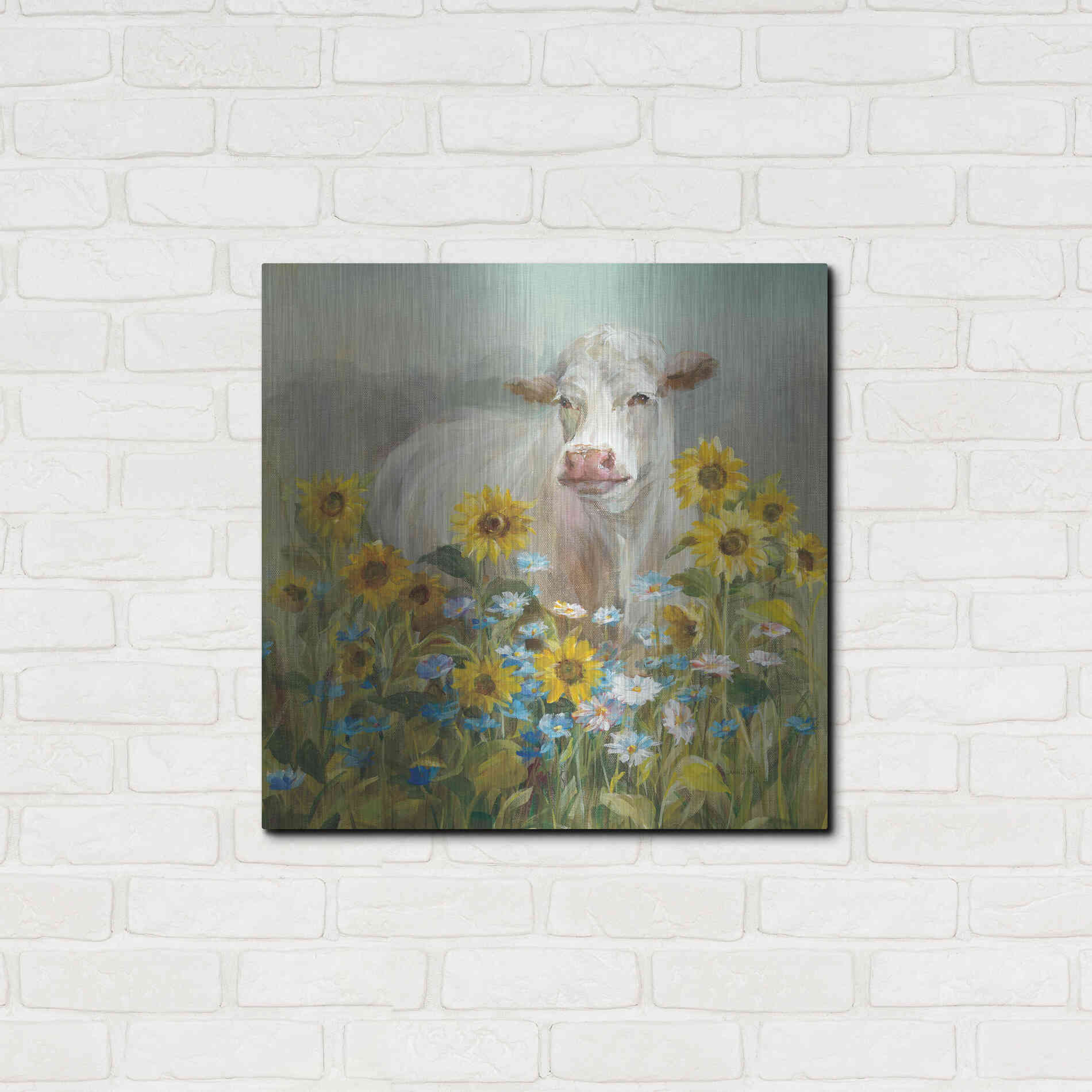 Luxe Metal Art 'Farm and Field I v2 Crop' by Danhui Nai, Metal Wall Art,24x24