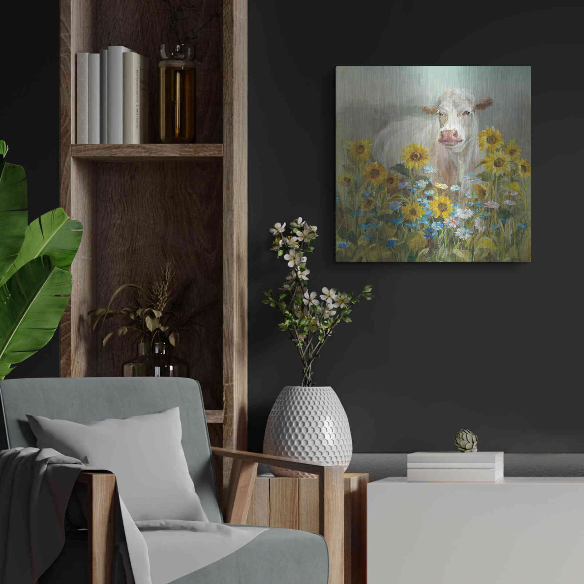 Luxe Metal Art 'Farm and Field I v2 Crop' by Danhui Nai, Metal Wall Art,24x24
