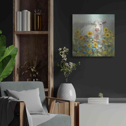 Luxe Metal Art 'Farm and Field I v2 Crop' by Danhui Nai, Metal Wall Art,24x24