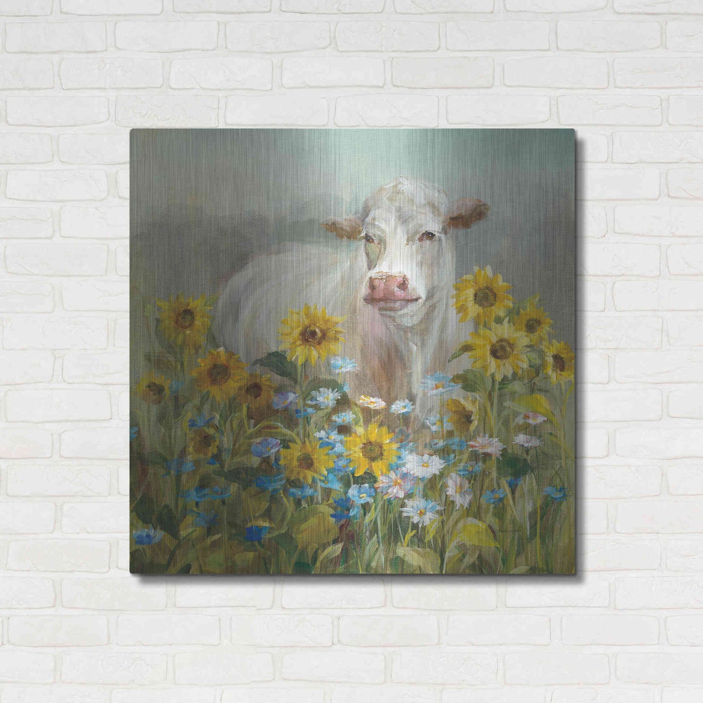 Luxe Metal Art 'Farm and Field I v2 Crop' by Danhui Nai, Metal Wall Art,36x36
