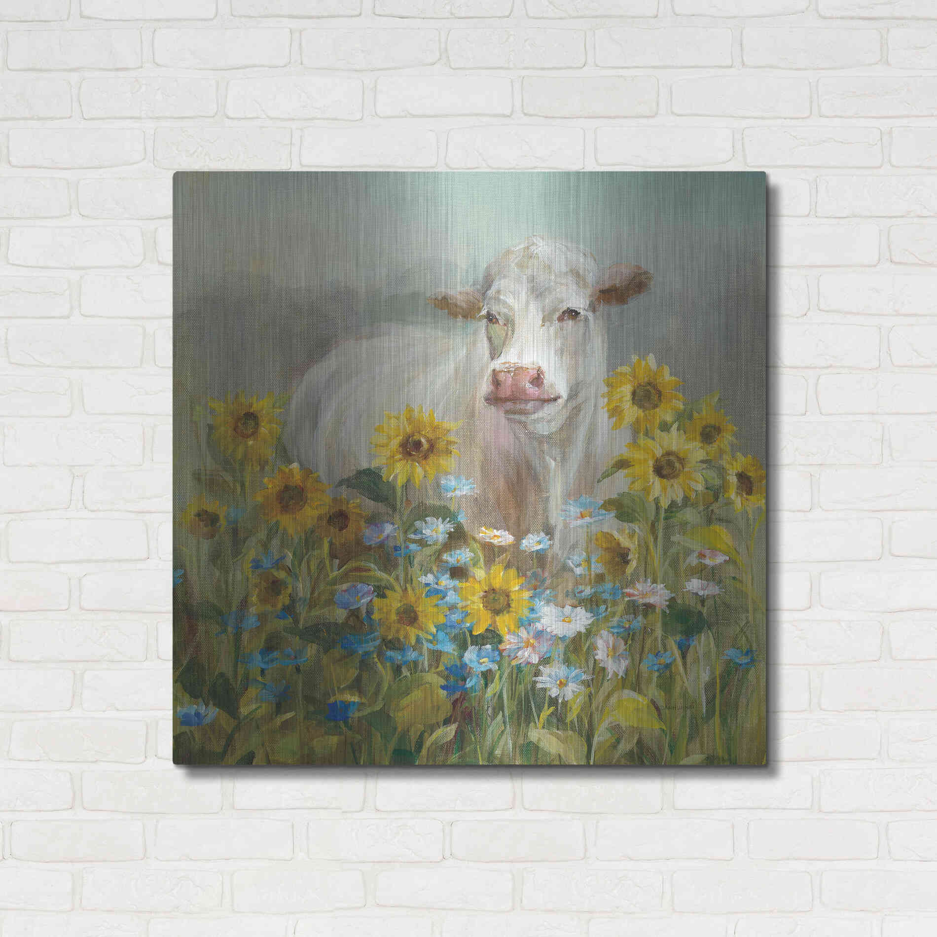 Luxe Metal Art 'Farm and Field I v2 Crop' by Danhui Nai, Metal Wall Art,36x36