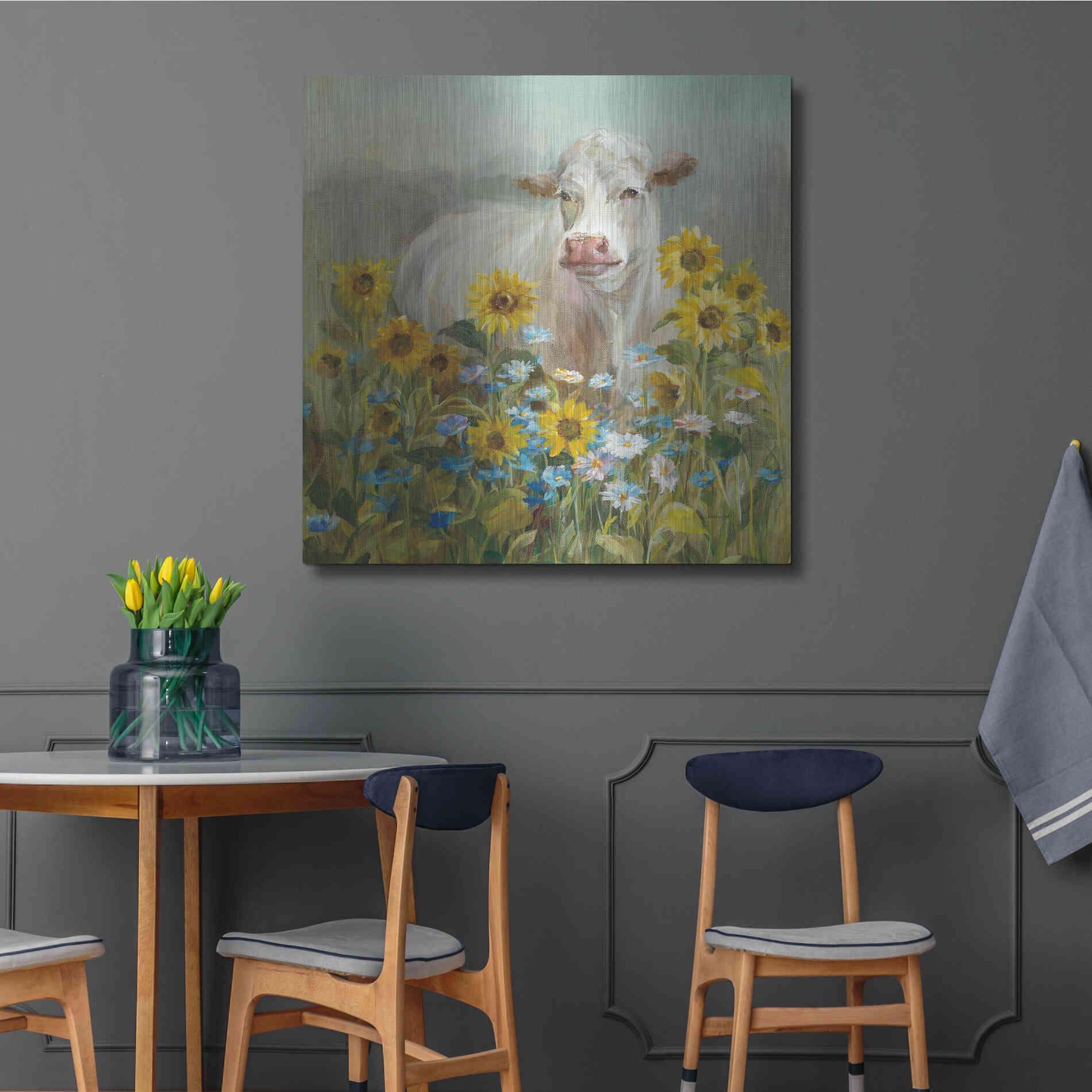 Luxe Metal Art 'Farm and Field I v2 Crop' by Danhui Nai, Metal Wall Art,36x36