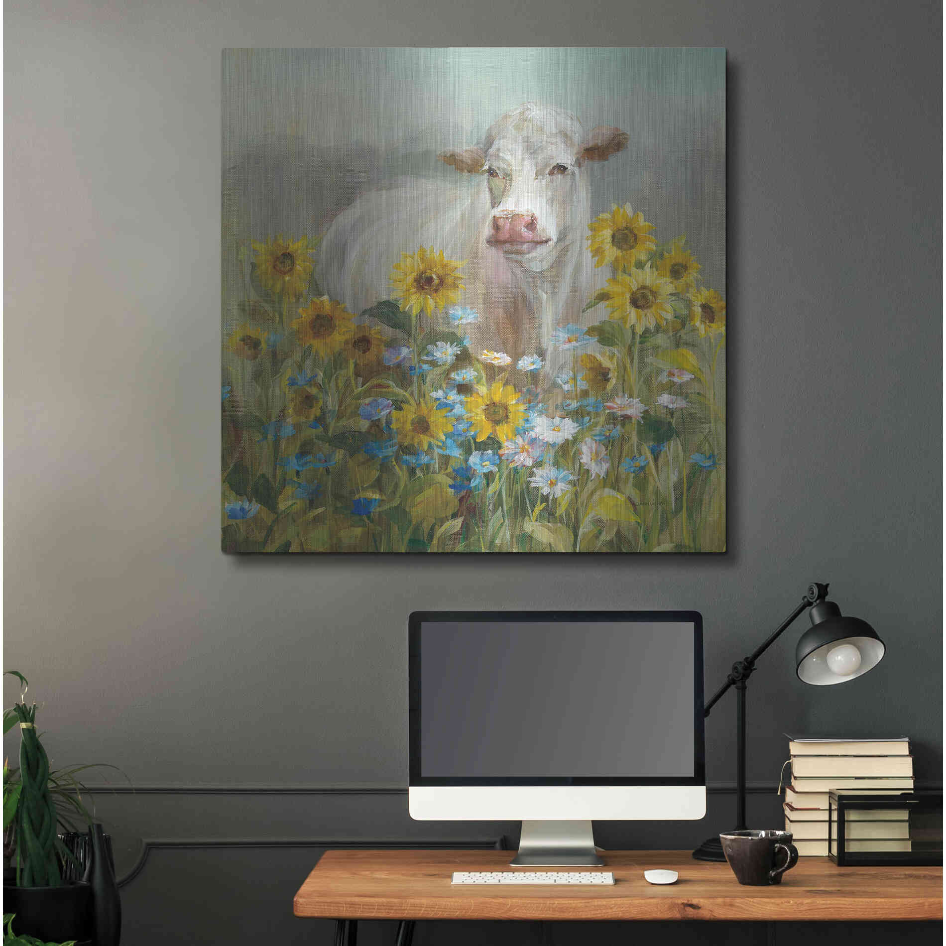 Luxe Metal Art 'Farm and Field I v2 Crop' by Danhui Nai, Metal Wall Art,36x36