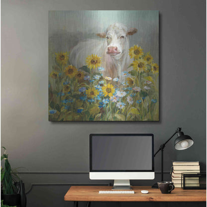 Luxe Metal Art 'Farm and Field I v2 Crop' by Danhui Nai, Metal Wall Art,36x36