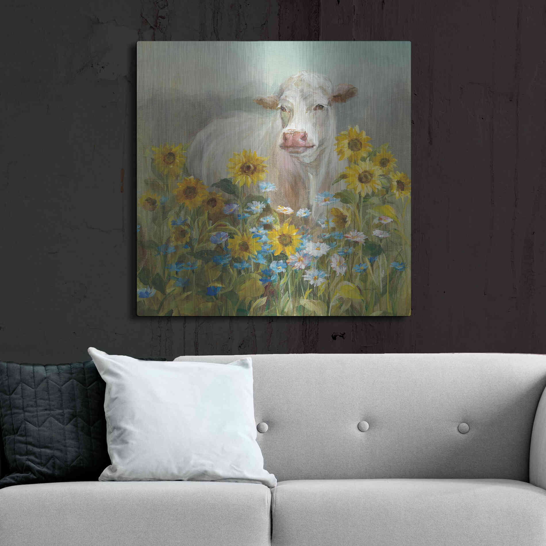 Luxe Metal Art 'Farm and Field I v2 Crop' by Danhui Nai, Metal Wall Art,36x36