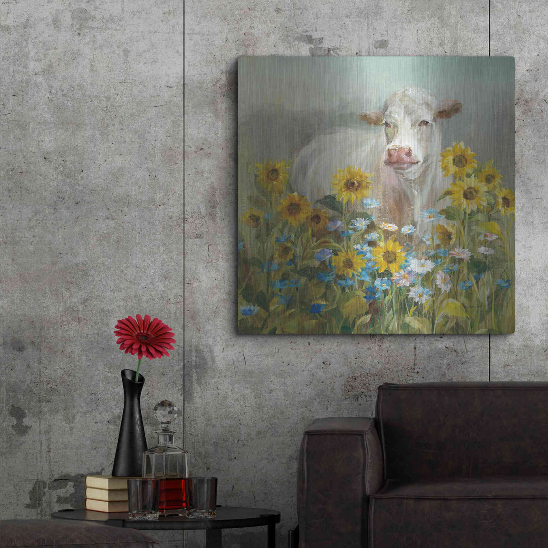 Luxe Metal Art 'Farm and Field I v2 Crop' by Danhui Nai, Metal Wall Art,36x36