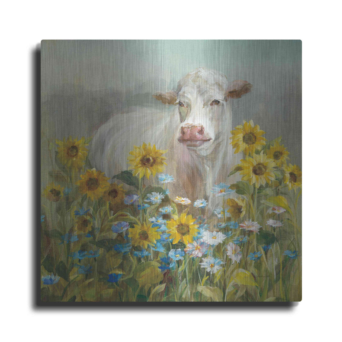 Luxe Metal Art 'Farm and Field I v2 Crop' by Danhui Nai, Metal Wall Art