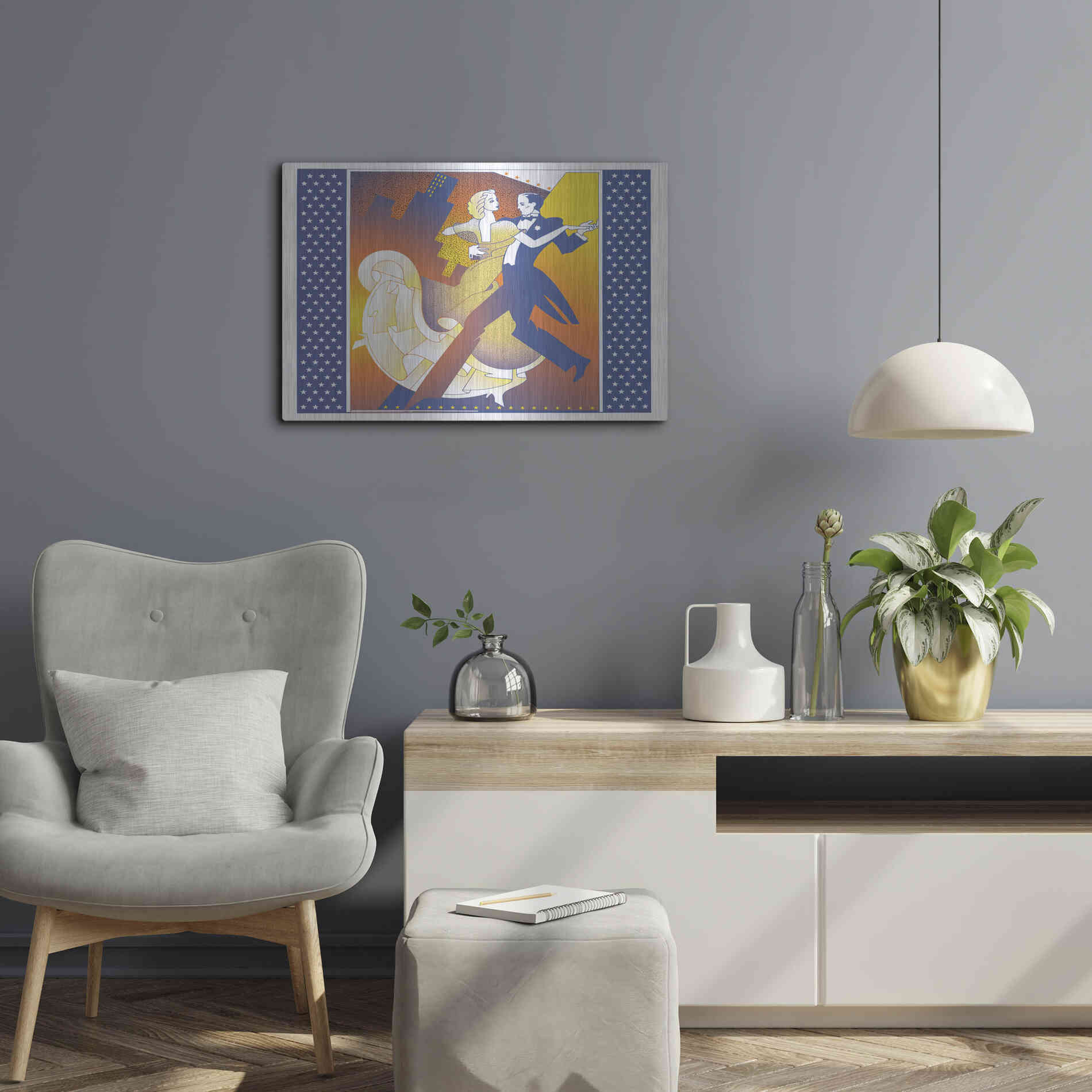 Luxe Metal Art 'Straussball' by David Chestnutt, Metal Wall Art,24x16