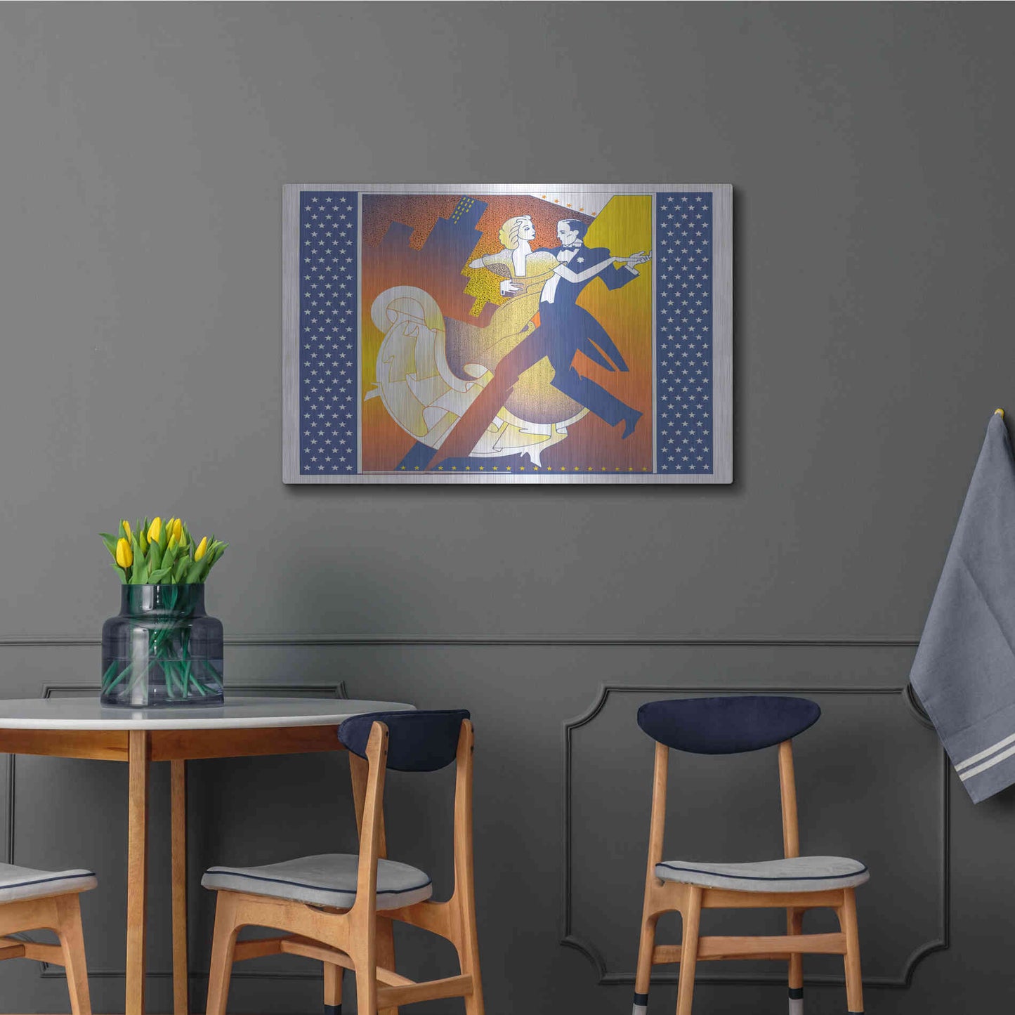 Luxe Metal Art 'Straussball' by David Chestnutt, Metal Wall Art,36x24