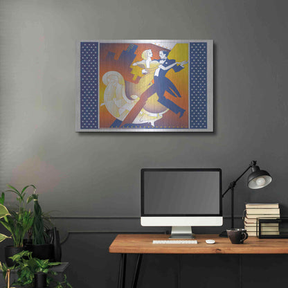 Luxe Metal Art 'Straussball' by David Chestnutt, Metal Wall Art,36x24