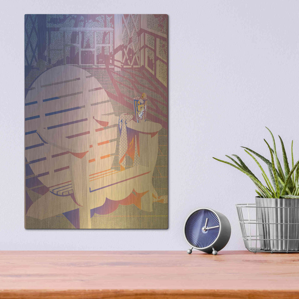 Luxe Metal Art 'Summer Porch' by David Chestnutt, Metal Wall Art,12x16
