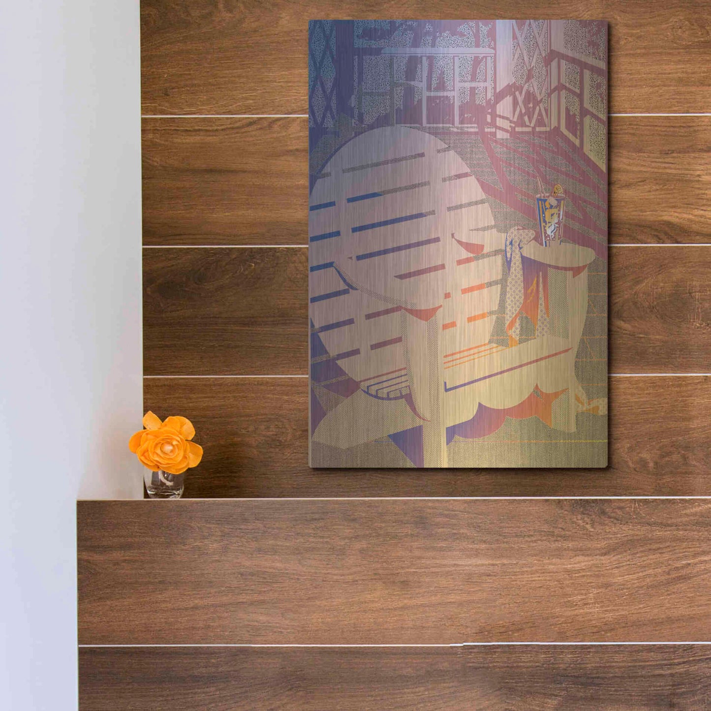 Luxe Metal Art 'Summer Porch' by David Chestnutt, Metal Wall Art,12x16