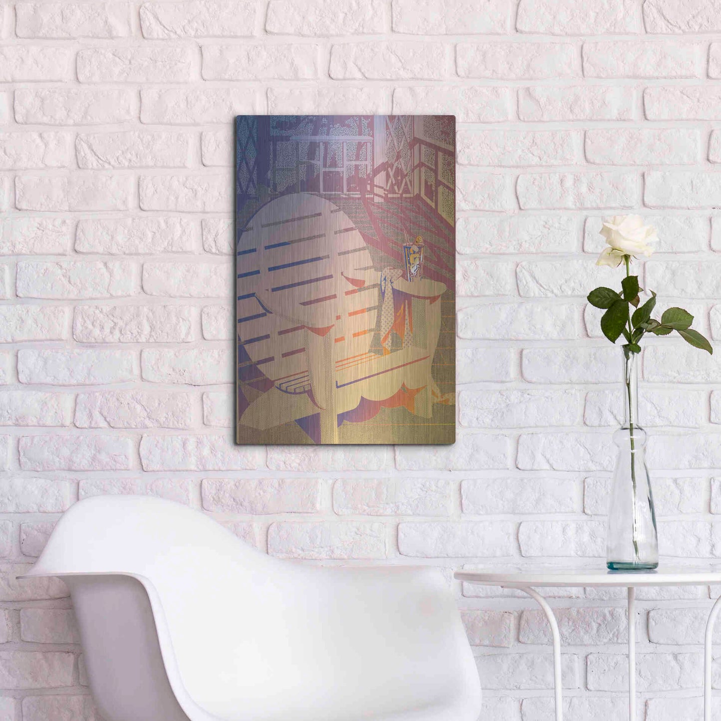 Luxe Metal Art 'Summer Porch' by David Chestnutt, Metal Wall Art,16x24