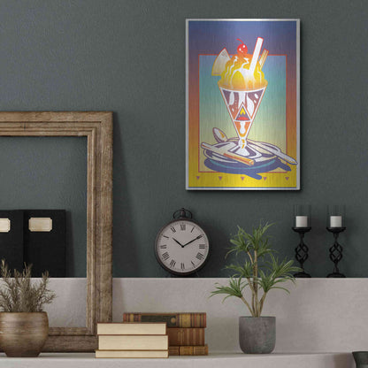 Luxe Metal Art 'Sunday Bloody Sundae' by David Chestnutt, Metal Wall Art,12x16