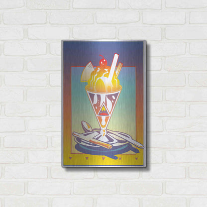 Luxe Metal Art 'Sunday Bloody Sundae' by David Chestnutt, Metal Wall Art,16x24