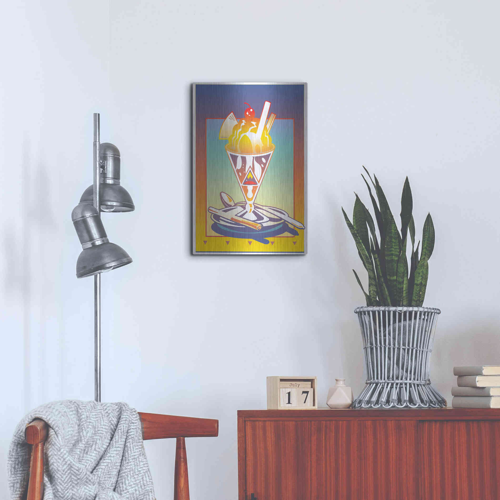 Luxe Metal Art 'Sunday Bloody Sundae' by David Chestnutt, Metal Wall Art,16x24