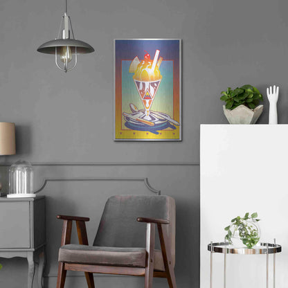 Luxe Metal Art 'Sunday Bloody Sundae' by David Chestnutt, Metal Wall Art,16x24