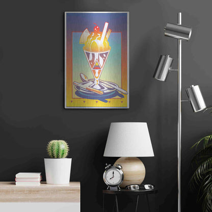 Luxe Metal Art 'Sunday Bloody Sundae' by David Chestnutt, Metal Wall Art,16x24