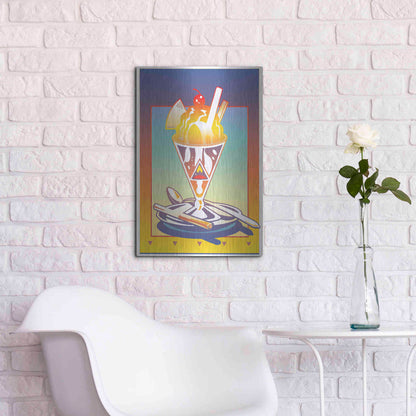 Luxe Metal Art 'Sunday Bloody Sundae' by David Chestnutt, Metal Wall Art,16x24