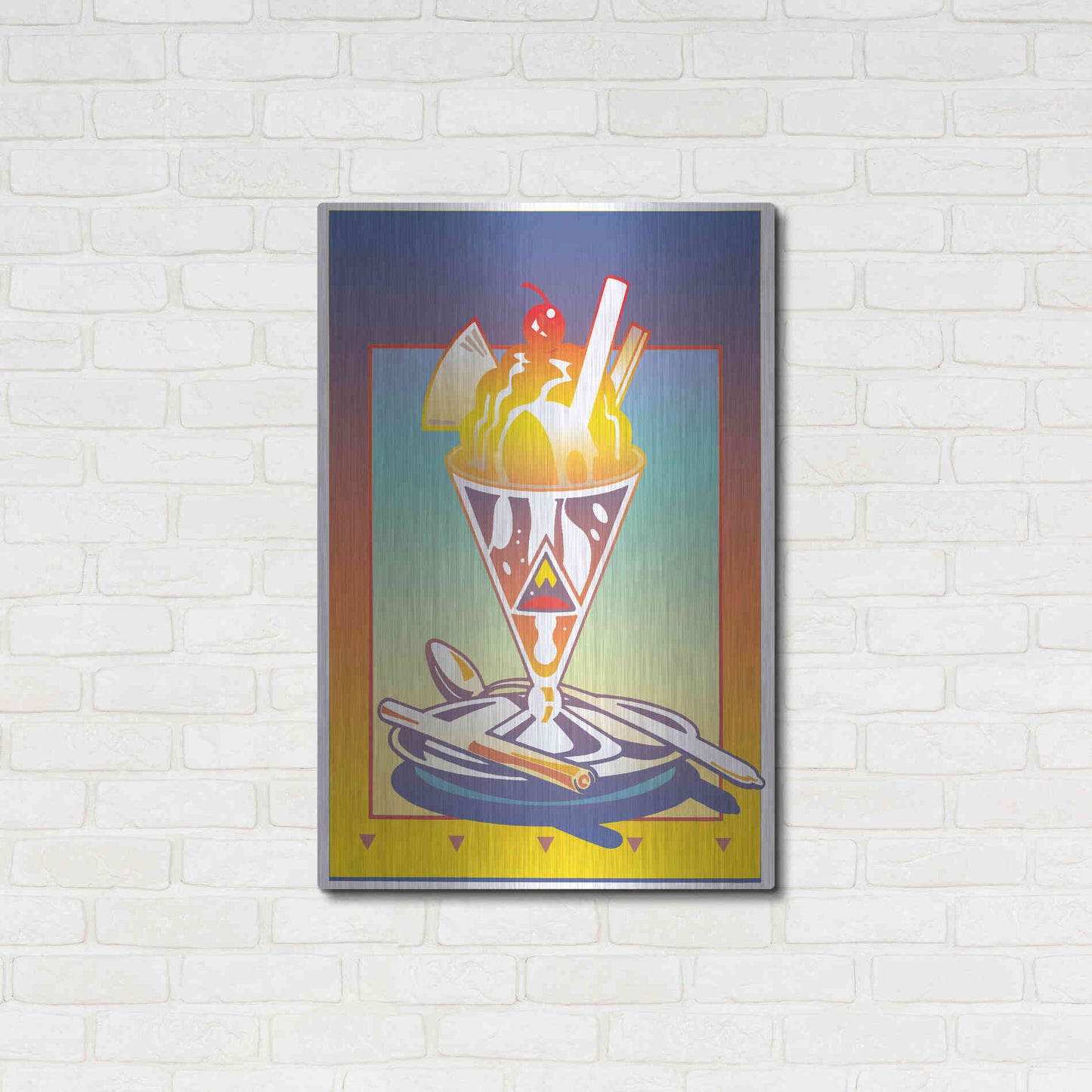 Luxe Metal Art 'Sunday Bloody Sundae' by David Chestnutt, Metal Wall Art,24x36