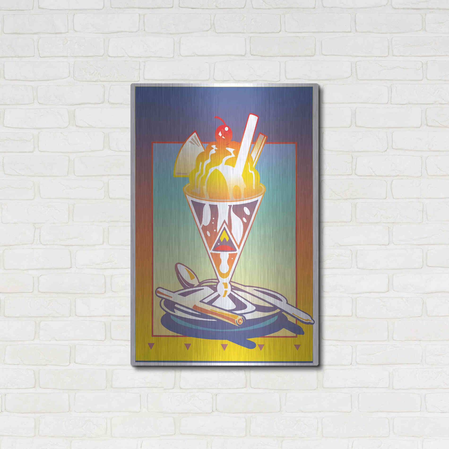 Luxe Metal Art 'Sunday Bloody Sundae' by David Chestnutt, Metal Wall Art,24x36