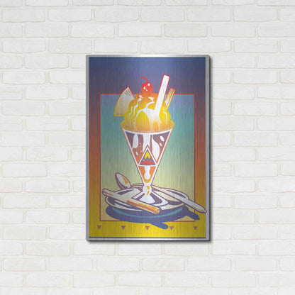 Luxe Metal Art 'Sunday Bloody Sundae' by David Chestnutt, Metal Wall Art,24x36