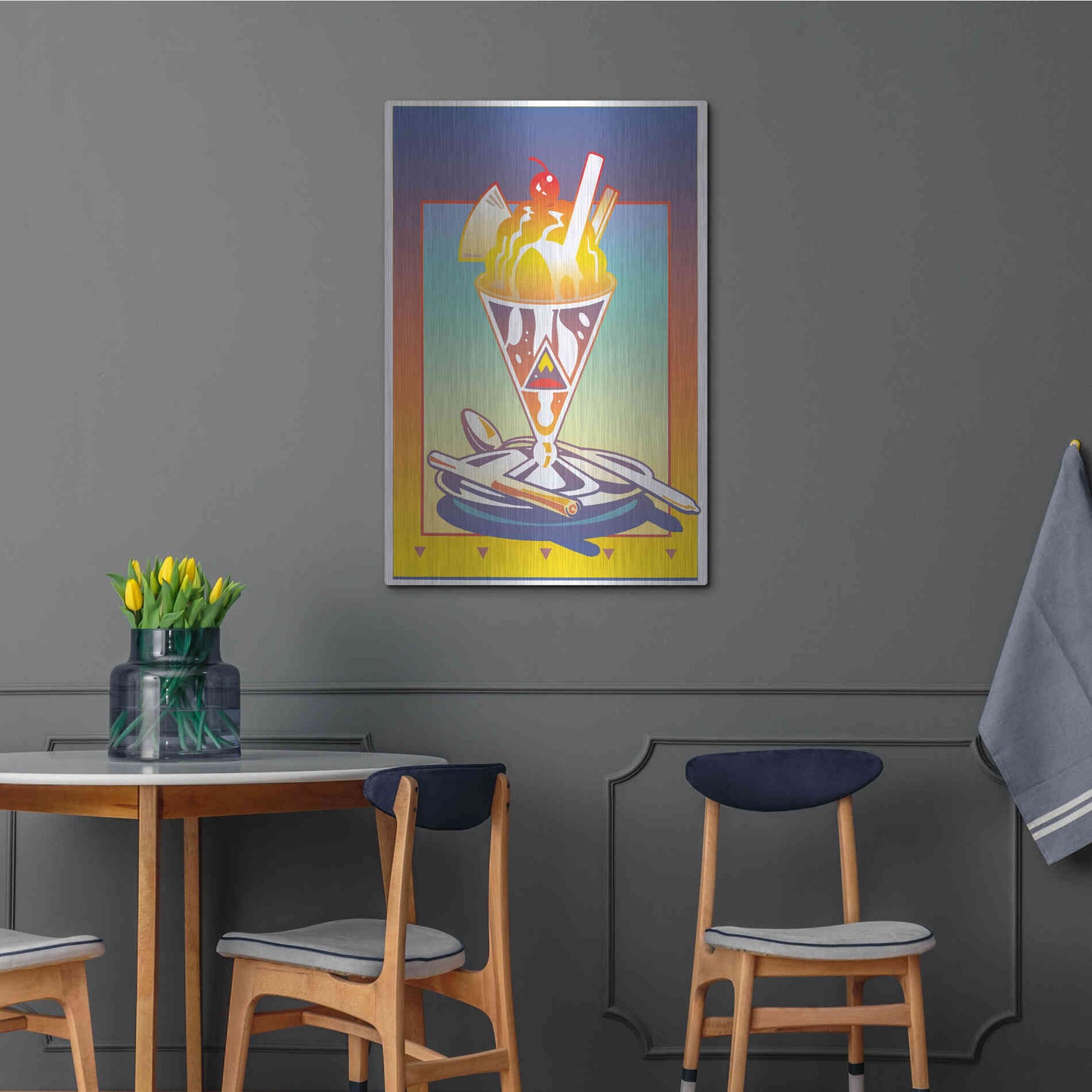 Luxe Metal Art 'Sunday Bloody Sundae' by David Chestnutt, Metal Wall Art,24x36