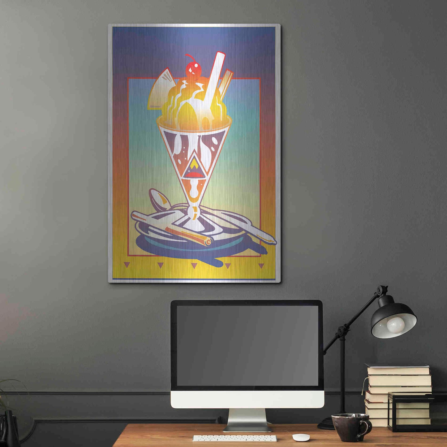 Luxe Metal Art 'Sunday Bloody Sundae' by David Chestnutt, Metal Wall Art,24x36