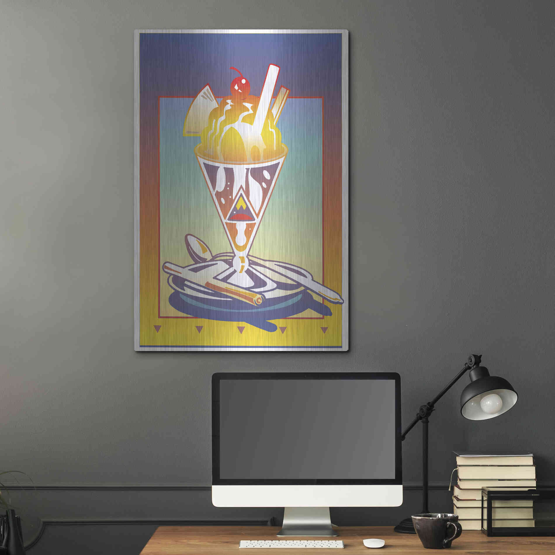 Luxe Metal Art 'Sunday Bloody Sundae' by David Chestnutt, Metal Wall Art,24x36