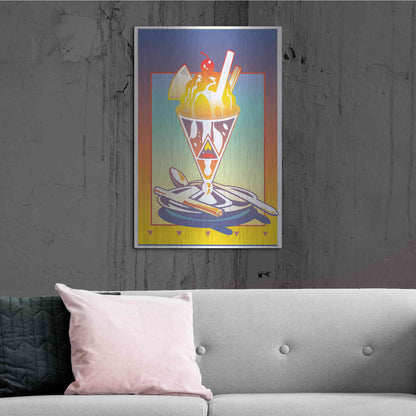 Luxe Metal Art 'Sunday Bloody Sundae' by David Chestnutt, Metal Wall Art,24x36
