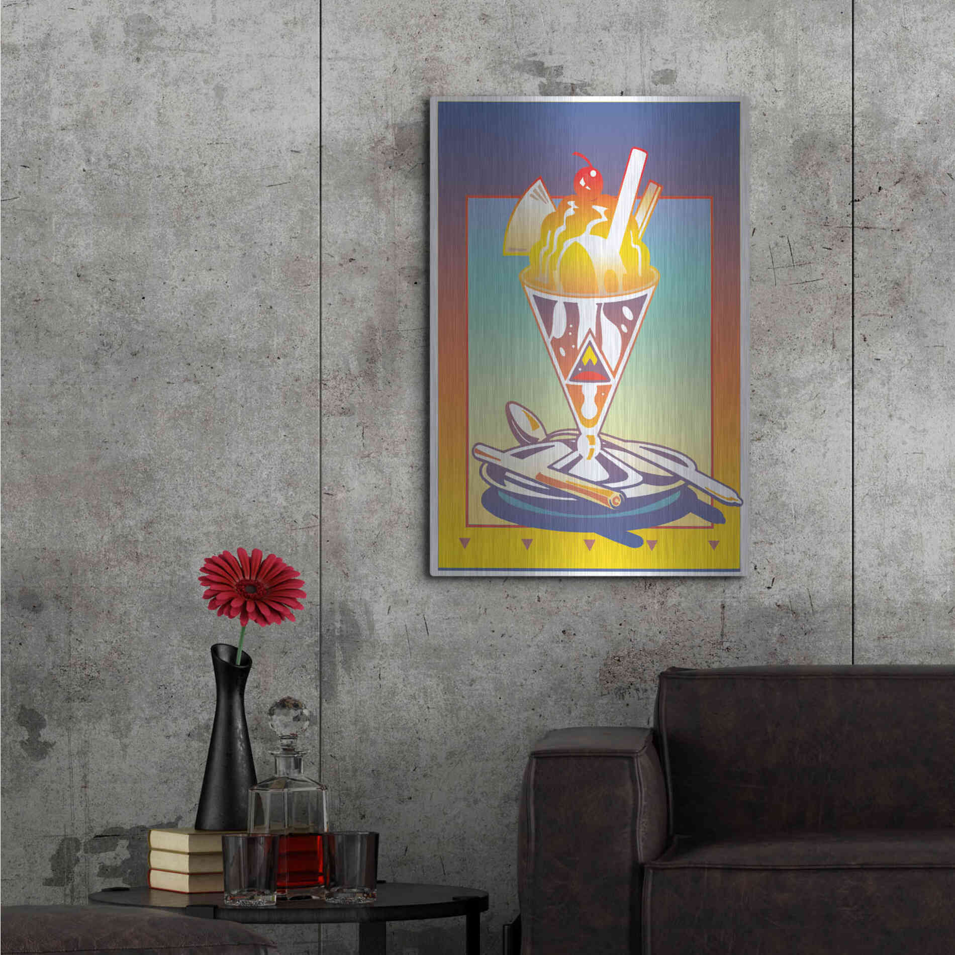 Luxe Metal Art 'Sunday Bloody Sundae' by David Chestnutt, Metal Wall Art,24x36