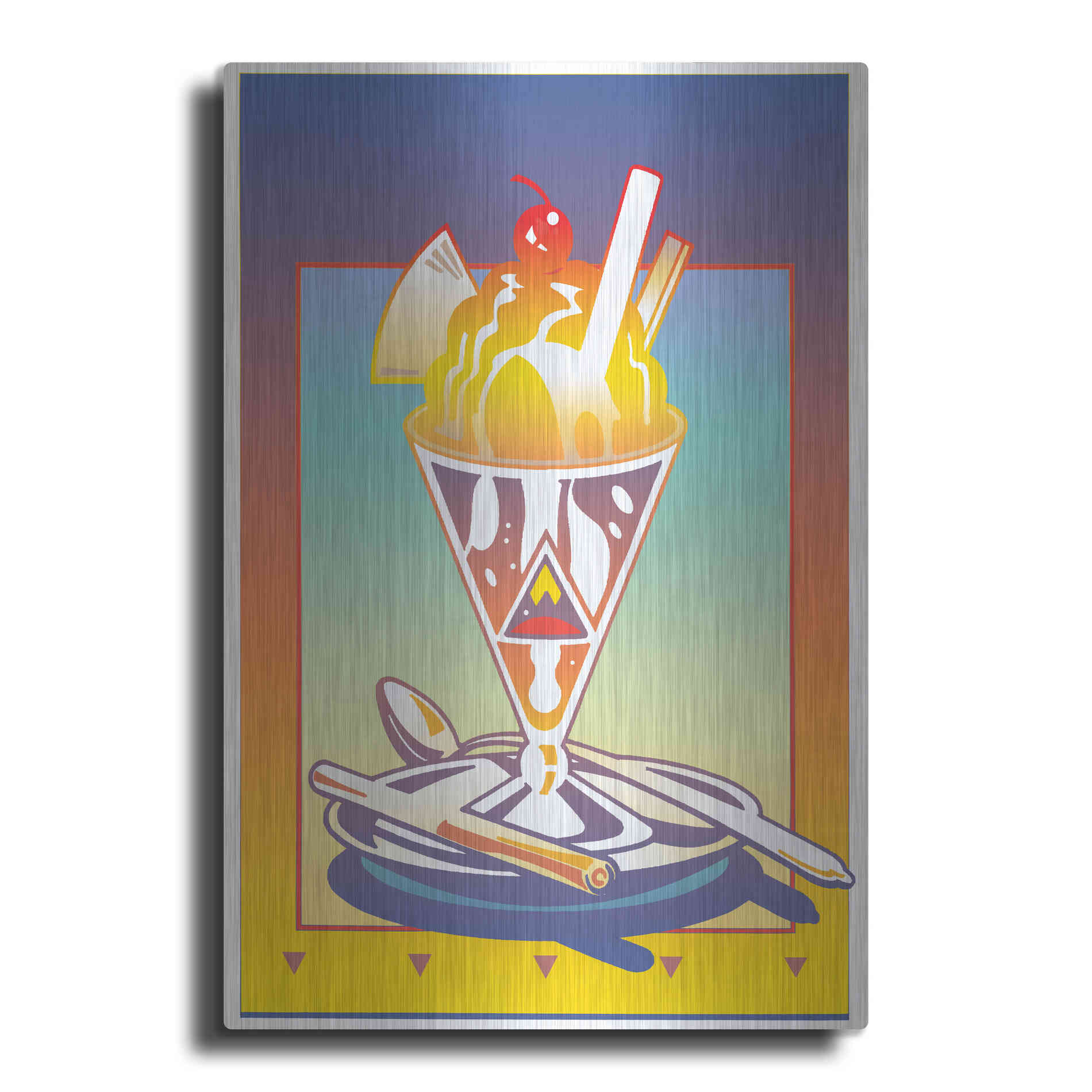 Luxe Metal Art 'Sunday Bloody Sundae' by David Chestnutt, Metal Wall Art