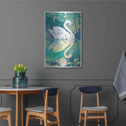 Luxe Metal Art 'Swan' by David Chestnutt, Metal Wall Art,24x36