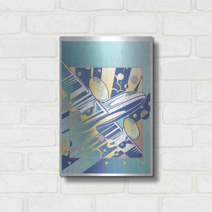 Luxe Metal Art 'Taking Off Blue' by David Chestnutt, Metal Wall Art,12x16