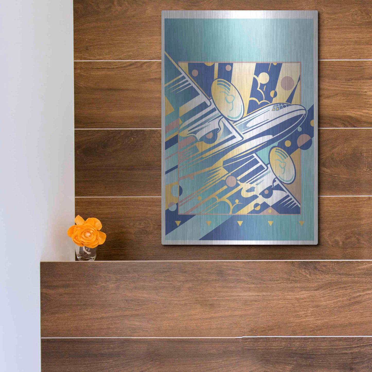 Luxe Metal Art 'Taking Off Blue' by David Chestnutt, Metal Wall Art,12x16