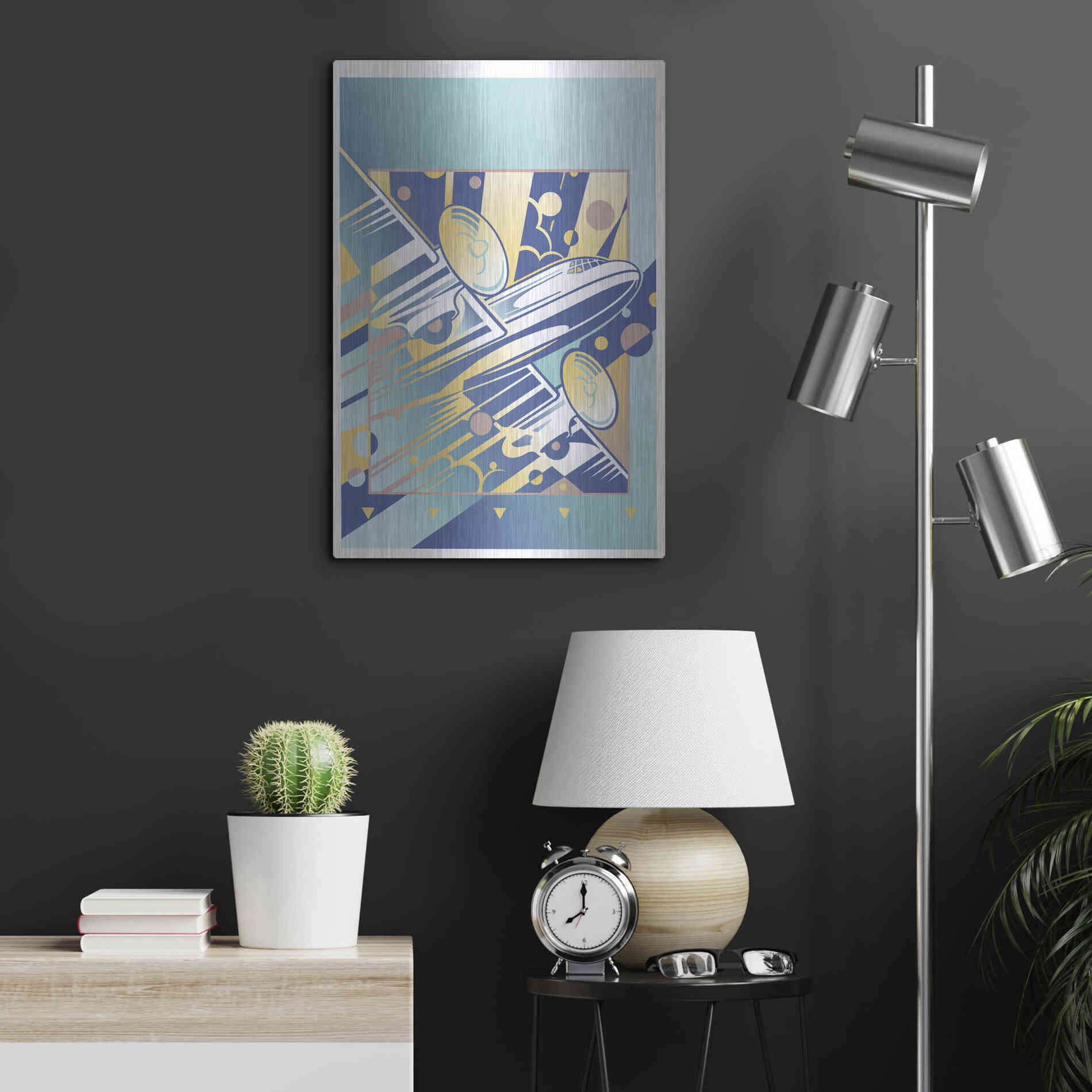 Luxe Metal Art 'Taking Off Blue' by David Chestnutt, Metal Wall Art,16x24