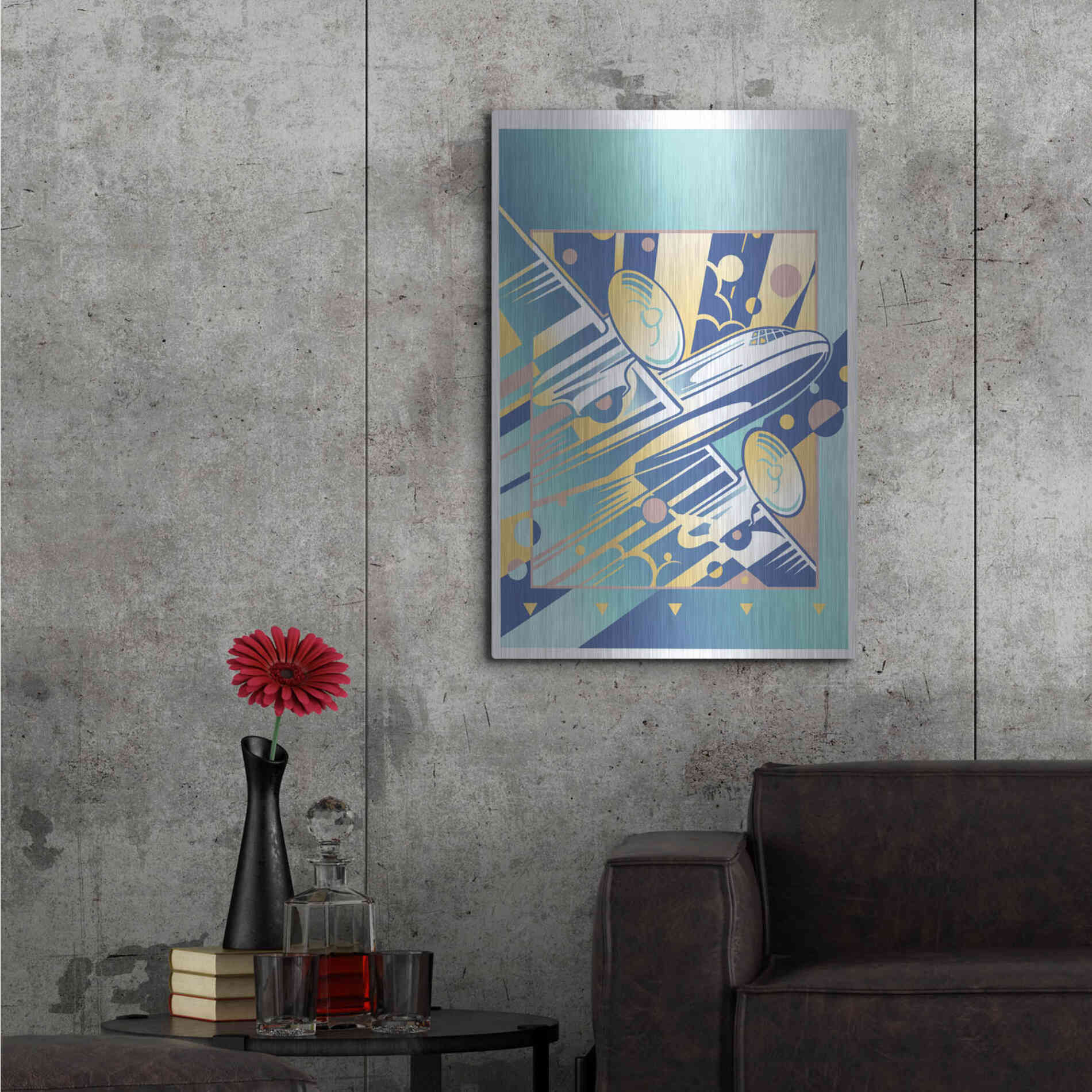 Luxe Metal Art 'Taking Off Blue' by David Chestnutt, Metal Wall Art,24x36