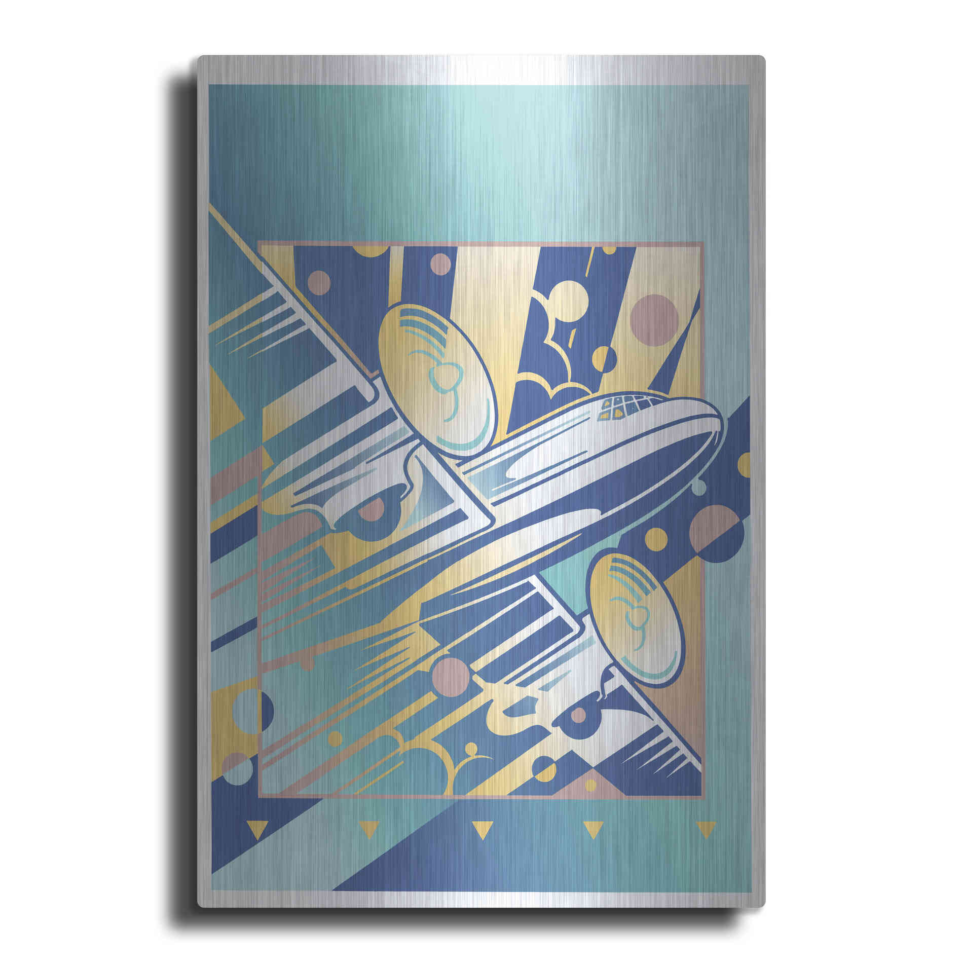 Luxe Metal Art 'Taking Off Blue' by David Chestnutt, Metal Wall Art