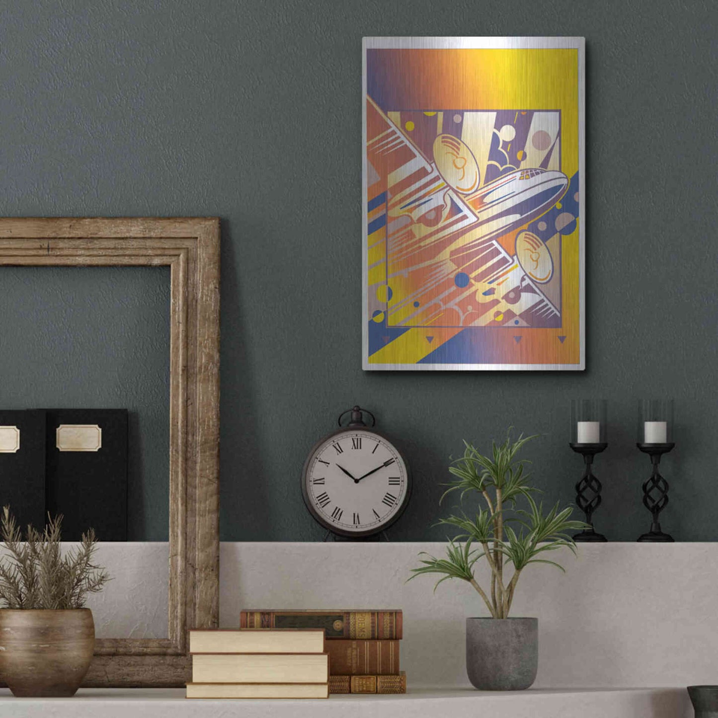 Luxe Metal Art 'Taking Off Yellow' by David Chestnutt, Metal Wall Art,12x16