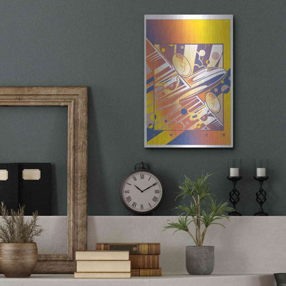 Luxe Metal Art 'Taking Off Yellow' by David Chestnutt, Metal Wall Art,12x16