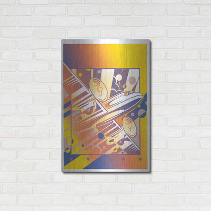 Luxe Metal Art 'Taking Off Yellow' by David Chestnutt, Metal Wall Art,24x36