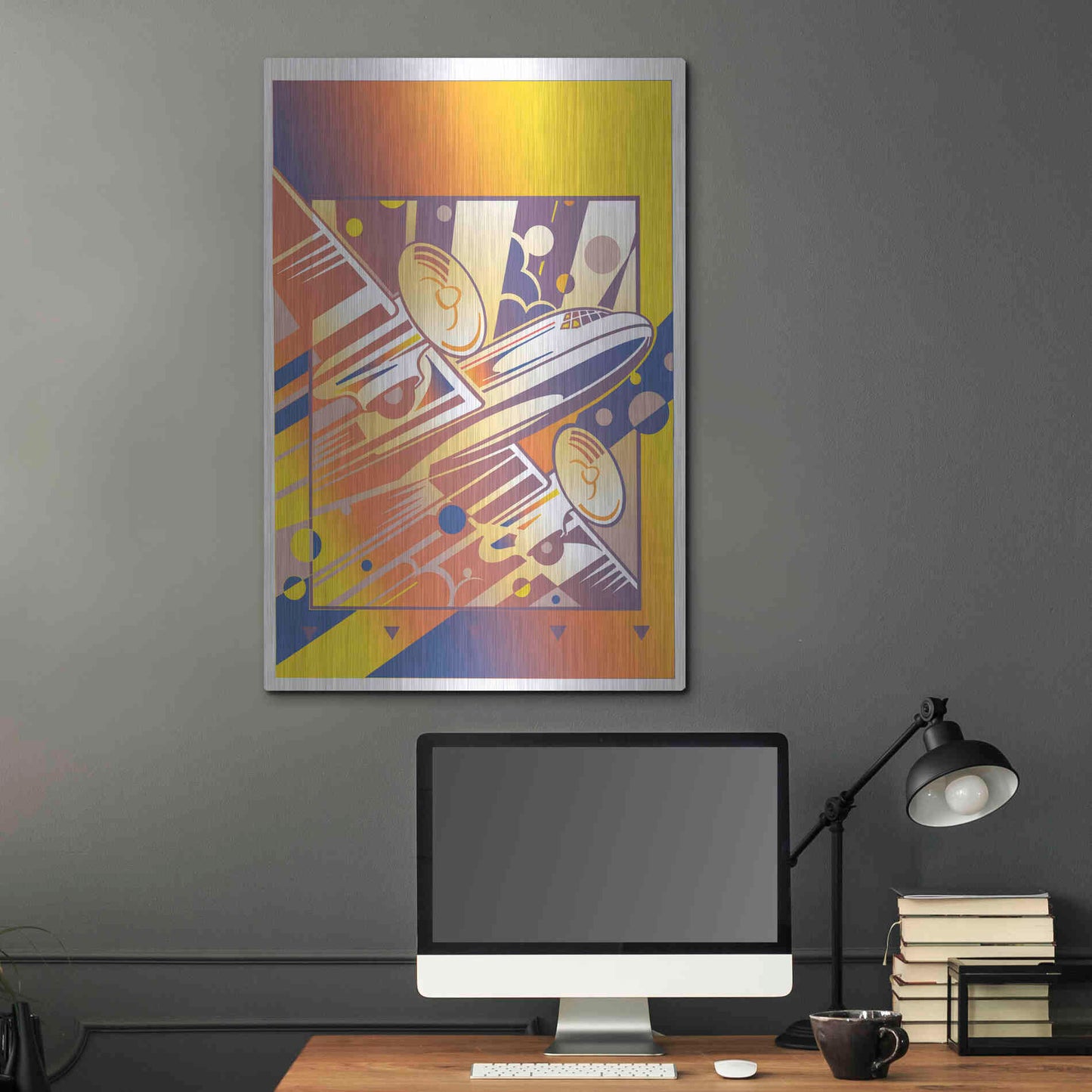 Luxe Metal Art 'Taking Off Yellow' by David Chestnutt, Metal Wall Art,24x36