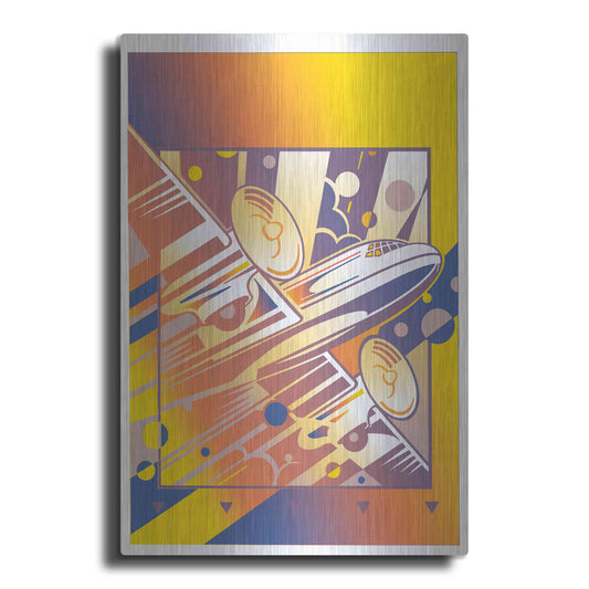 Luxe Metal Art 'Taking Off Yellow' by David Chestnutt, Metal Wall Art