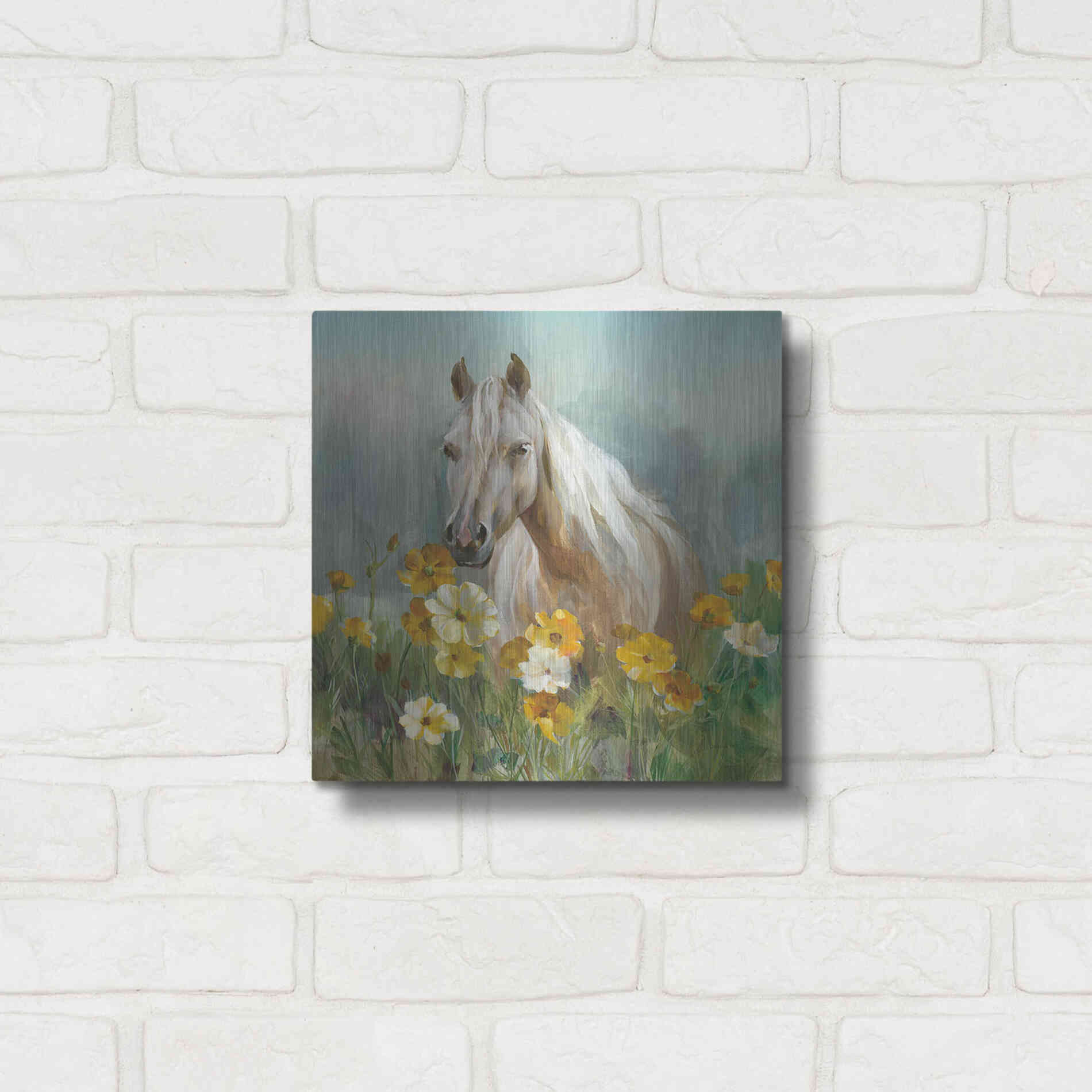 Luxe Metal Art 'Farm and Field II Crop' by Danhui Nai, Metal Wall Art,12x12