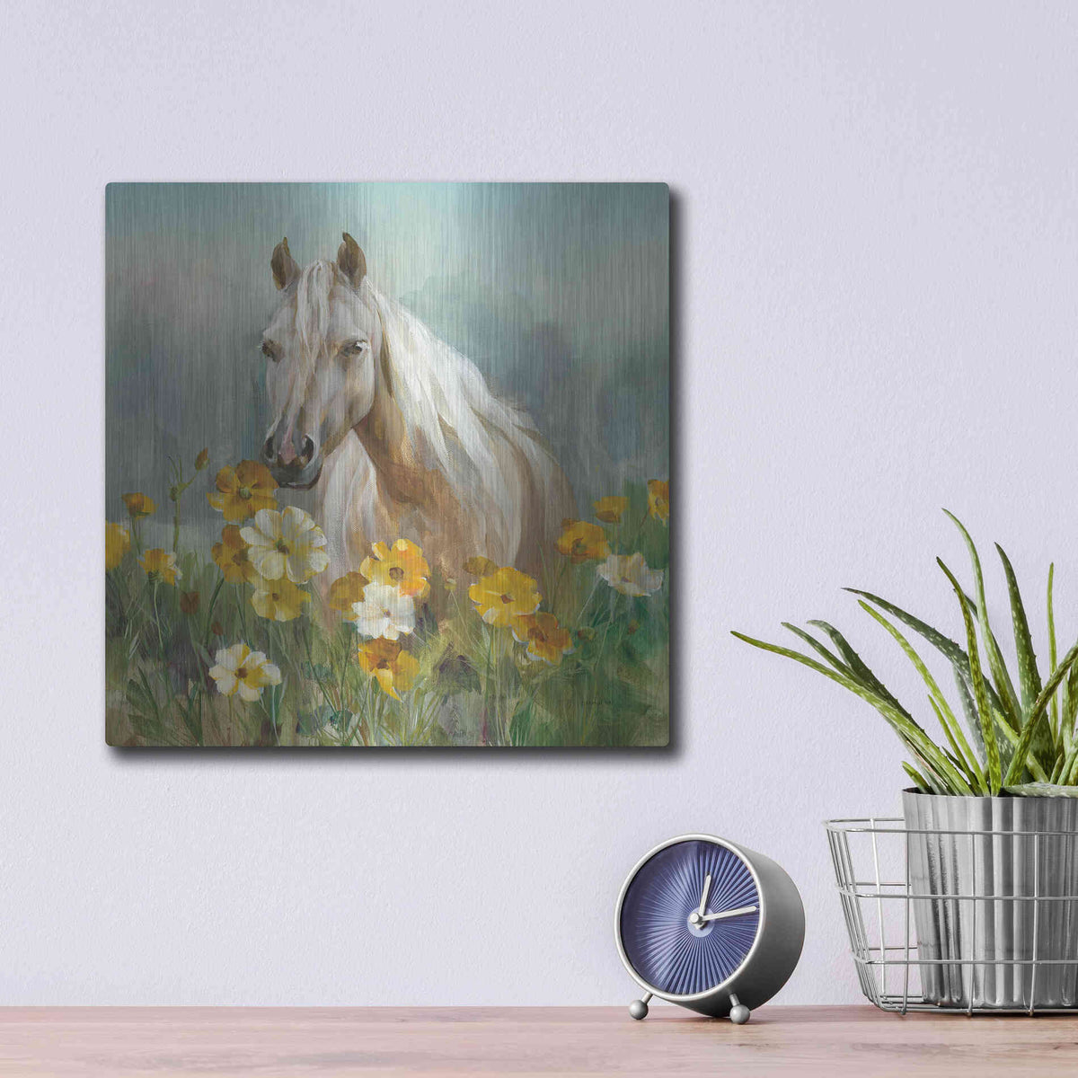 Luxe Metal Art 'Farm and Field II Crop' by Danhui Nai, Metal Wall Art,12x12
