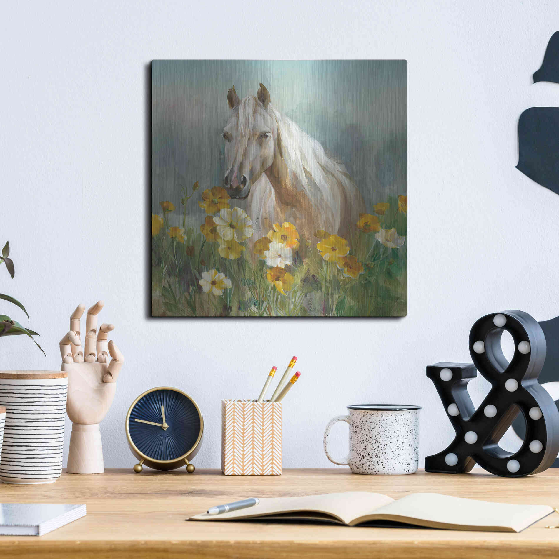 Luxe Metal Art 'Farm and Field II Crop' by Danhui Nai, Metal Wall Art,12x12