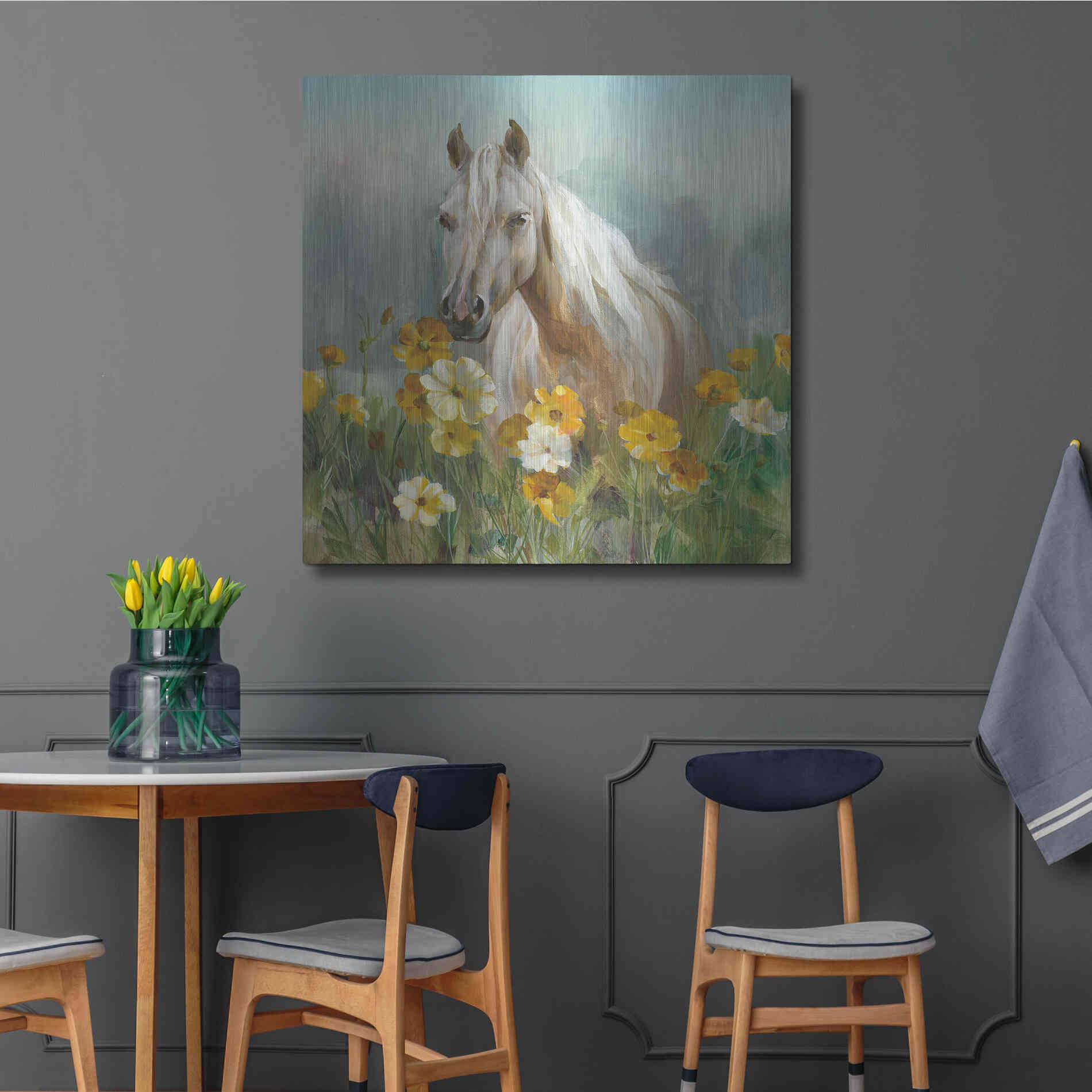 Luxe Metal Art 'Farm and Field II Crop' by Danhui Nai, Metal Wall Art,36x36