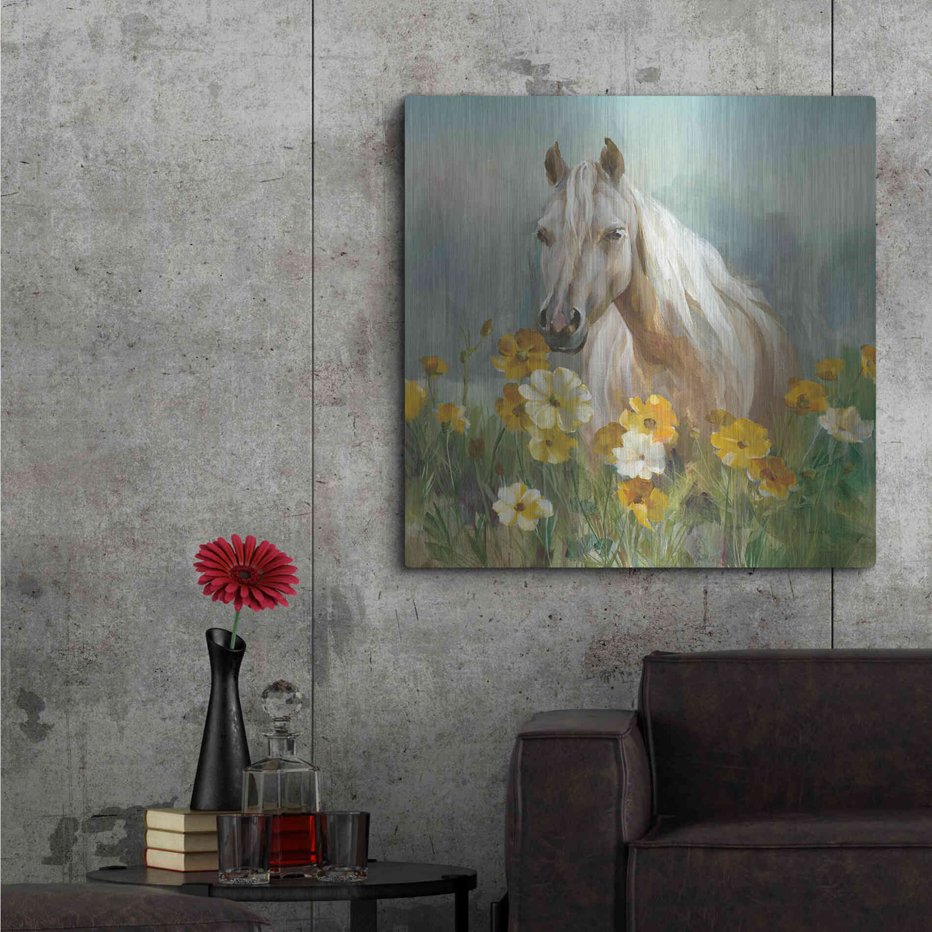 Luxe Metal Art 'Farm and Field II Crop' by Danhui Nai, Metal Wall Art,36x36